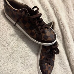 Checkered Brown Sneakers